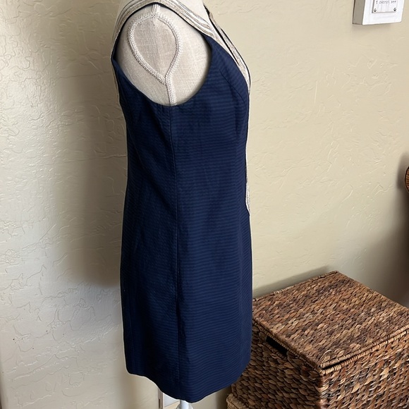 LILLY PULITZER Valli Embroidered Soutache Slip Dress - True Navy- Size 4 - Picture 6 of 13